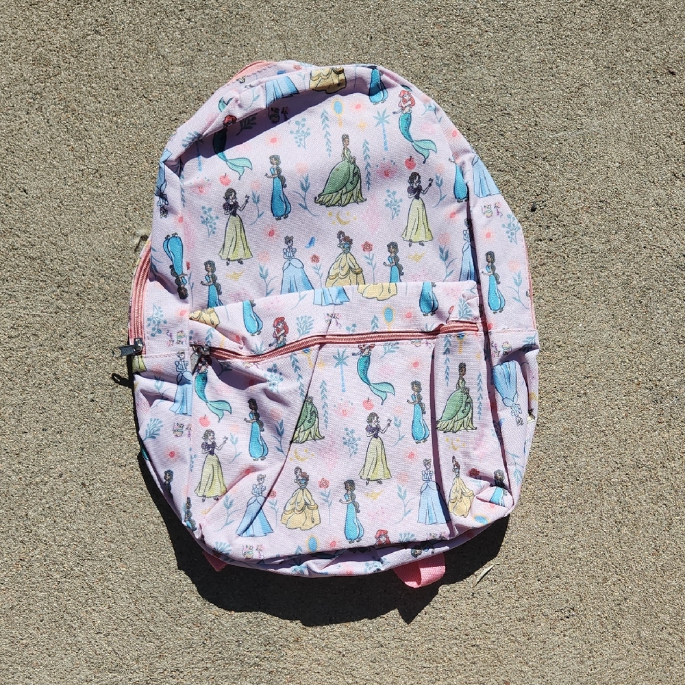 Pink Backpack with Princess Print